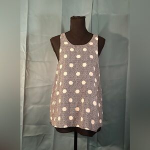 Banana Republic - Black and White Polka Dot Tank Top - M Petite